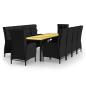 Preview: 11-tlg. Garten-Essgruppe Poly Rattan Schwarz