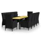 Preview: 11-tlg. Garten-Essgruppe Poly Rattan Schwarz