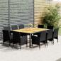 Preview: ARDEBO.de - 11-tlg. Garten-Essgruppe Poly Rattan Schwarz