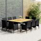 Preview: 11-tlg. Garten-Essgruppe Poly Rattan Schwarz
