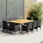 Preview: ARDEBO.de - 11-tlg. Garten-Essgruppe Poly Rattan Grau