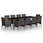 Preview: 11-tlg. Garten-Essgruppe Poly Rattan Grau