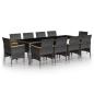 Preview: 11-tlg. Garten-Essgruppe Poly Rattan Grau