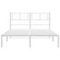Preview: ARDEBO.de - Bettgestell mit Kopfteil Metall Weiß 120x200 cm