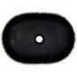 Preview: Aufsatzwaschbecken Schwarz und Blau Oval 47x33x13 cm Keramik
