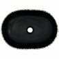 Preview: Aufsatzwaschbecken Schwarz und Blau Oval 47x33x13 cm Keramik