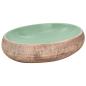 Preview: Aufsatzwaschbecken Grün und Braun Oval 59x40x15 cm Keramik
