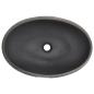 Preview: Aufsatzwaschbecken Schwarz und Grau Oval 59x40x15 cm Keramik