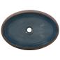 Preview: Aufsatzwaschbecken Braun und Blau Oval 59x40x15 cm Keramik