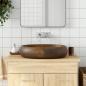 Preview: ARDEBO.de - Aufsatzwaschbecken Braun Oval 59x40x15 cm Keramik