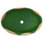 Preview: Aufsatzwaschbecken Grün und Braun Oval 59x40x15 cm Keramik