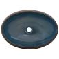 Preview: Aufsatzwaschbecken Braun und Blau Oval 59x40x15 cm Keramik