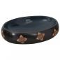 Preview: Aufsatzwaschbecken Schwarz und Blau Oval 59x40x15 cm Keramik