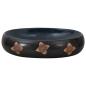 Preview: Aufsatzwaschbecken Schwarz und Blau Oval 59x40x15 cm Keramik