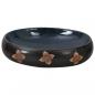 Preview: Aufsatzwaschbecken Schwarz und Blau Oval 59x40x15 cm Keramik