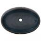 Preview: Aufsatzwaschbecken Schwarz und Blau Oval 59x40x15 cm Keramik