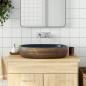 Preview: ARDEBO.de - Aufsatzwaschbecken Braun und Blau Oval 59x40x14 cm Keramik