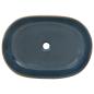 Preview: Aufsatzwaschbecken Sandfarben Blau Oval 59x40x14 cm Keramik