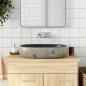 Preview: Aufsatzwaschbecken Sandfarben Blau Oval 59x40x14 cm Keramik