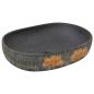 Preview: Aufsatzwaschbecken Grau und Schwarz Oval 59x40x14 cm Keramik