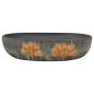 Preview: Aufsatzwaschbecken Grau und Schwarz Oval 59x40x14 cm Keramik