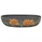 Preview: Aufsatzwaschbecken Grau und Schwarz Oval 59x40x14 cm Keramik