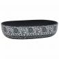 Preview: Aufsatzwaschbecken Schwarz und Blau Oval 59x40x14 cm Keramik