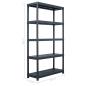 Preview: ARDEBO.de - Lagerregal Schwarz 220 kg 90 x 40 x 138 cm Kunststoff