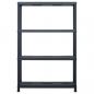 Preview: Lagerregal Schwarz 220 kg 90 x 40 x 138 cm Kunststoff