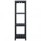 Preview: Lagerregal Schwarz 220 kg 90 x 40 x 138 cm Kunststoff