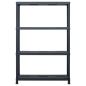 Preview: Lagerregale 2 Stk. Schwarz 220 kg 90 x 40 x 138 cm Kunststoff