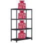 Preview: Lagerregale 2 Stk. Schwarz 220 kg 90 x 40 x 138 cm Kunststoff