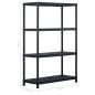 Preview: Lagerregale 2 Stk. Schwarz 220 kg 90 x 40 x 138 cm Kunststoff