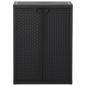 Preview: Gartenschrank Schwarz 65x45x88 cm PP Rattan-Optik