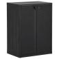 Preview: Gartenschrank Schwarz 65x45x88 cm PP Rattan-Optik