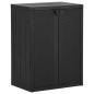 Preview: Gartenschrank Schwarz 65x45x88 cm PP Rattan-Optik