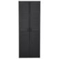 Preview: Gartenschrank Schwarz 65x45x172 cm PP Rattan