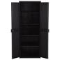 Preview: Gartenschrank Schwarz 65x45x172 cm PP Rattan