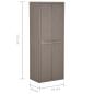 Preview: Gartenschrank Braun 65x45x172 cm PP Holz-Optik