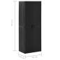 Preview: Gartenschrank Schwarz 65x45x172 cm PP Rattan