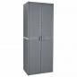 Preview: ARDEBO.de - Gartenschrank Grau 65x45x172 cm PP Rattan