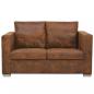 Preview: 2-Sitzer Sofa 137 x 73 x 82 cm Künstliches Wildleder