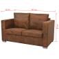 Preview: 2-Sitzer Sofa 137 x 73 x 82 cm Künstliches Wildleder
