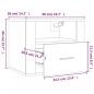 Preview: Wand-Nachttisch Braun Eichen-Optik 50x36x40 cm