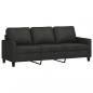Preview: 3-Sitzer-Sofa mit Hocker Schwarz 180 cm Stoff