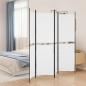 Preview: ARDEBO.de - 4-tlg. Paravent Weiß 200x180 cm Stoff