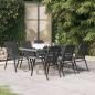 Preview: ARDEBO.de - 7-tlg. Garten-Essgruppe Grau und Schwarz