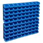 Preview: 96tlg. Behälter-Set für Kleinteile mit Wandplatten Blau Schwarz