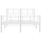Preview: Bettgestell mit Kopf- und Fußteil Metall Weiß 140x190 cm