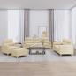 Preview: ARDEBO.de - 4-tlg. Sofagarnitur mit Kissen Creme Stoff